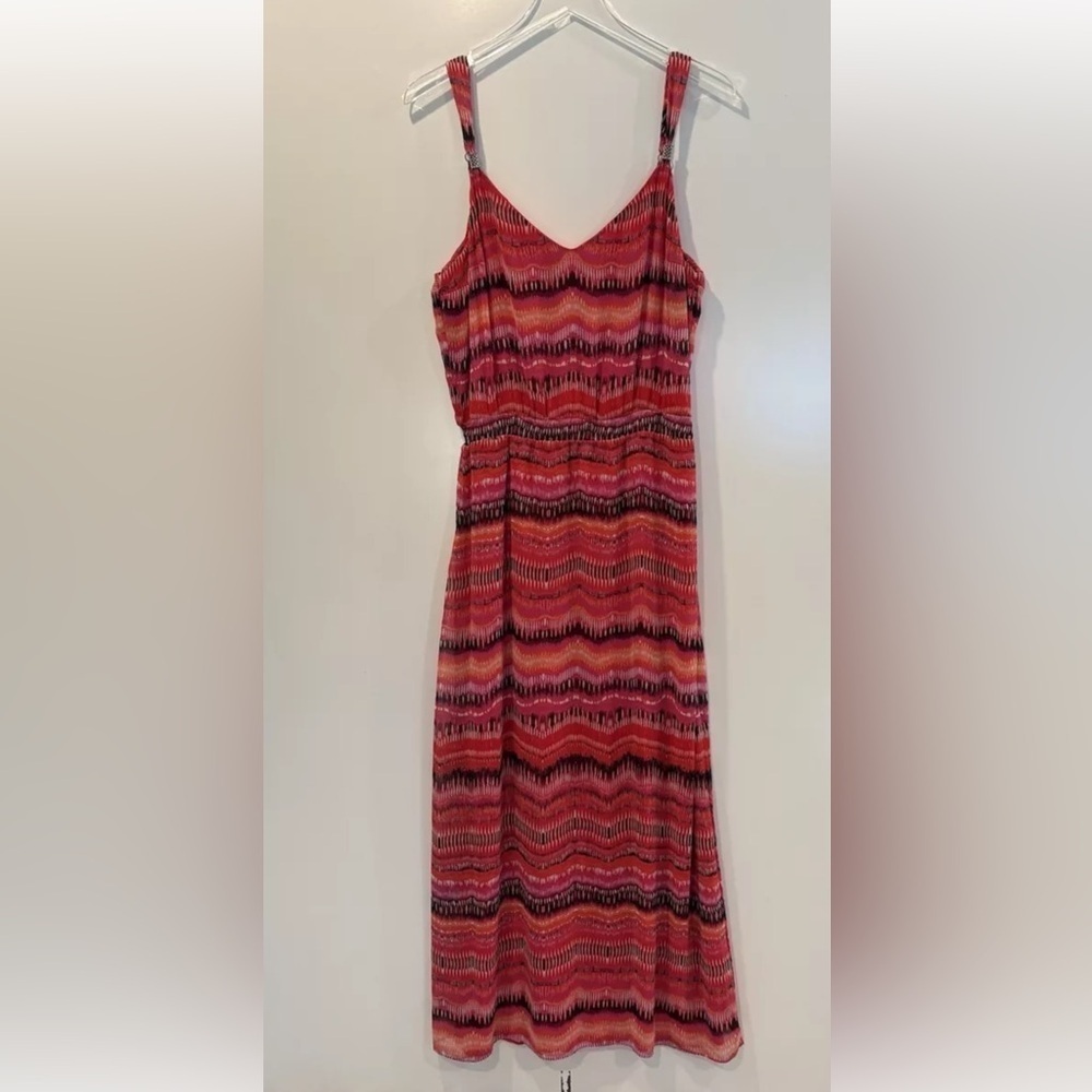 White House Black Market WHBM Colorful Striped Maxi‎ Dress Womens Large